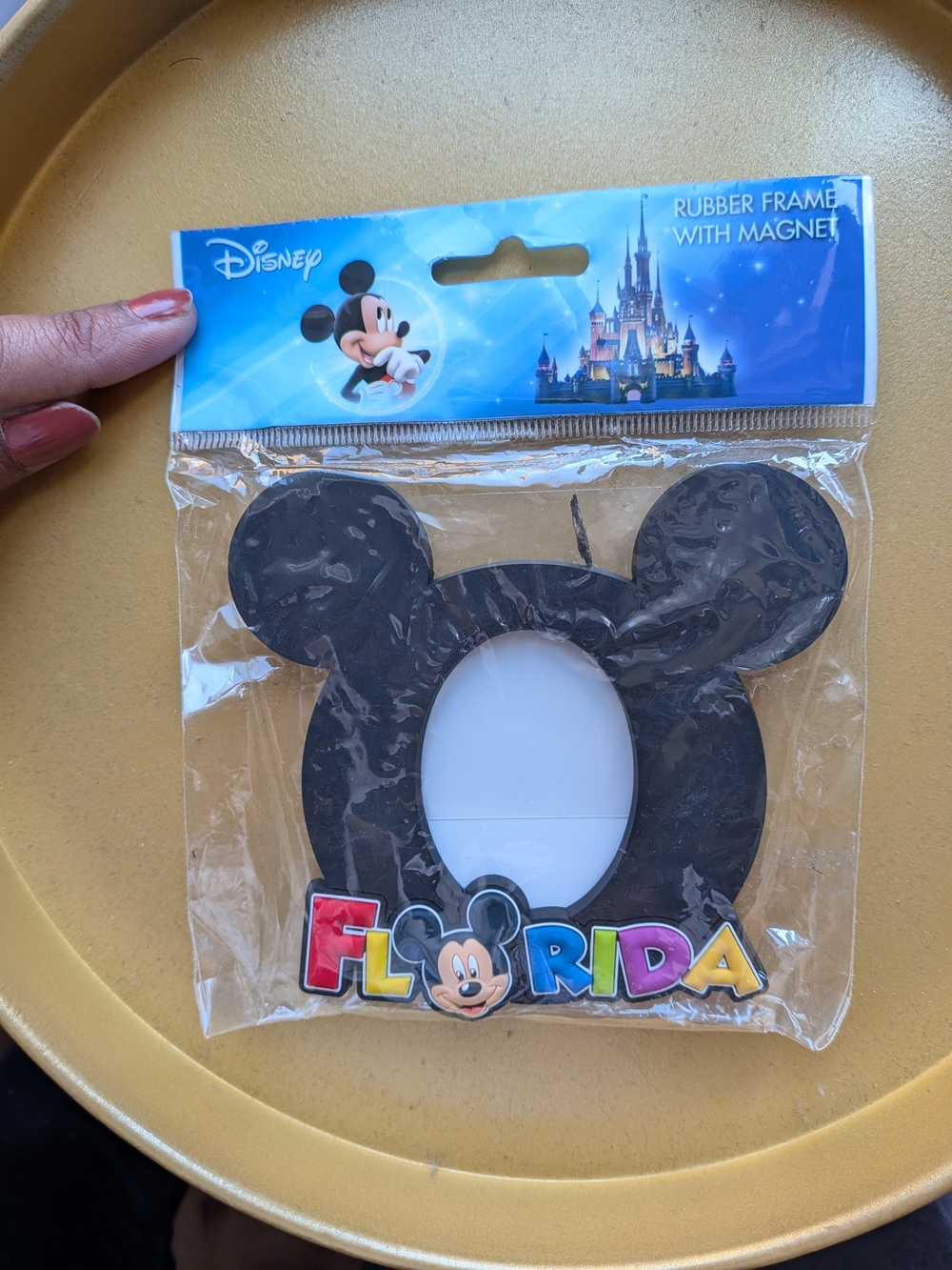 BNWT Disney Black Mickey Ear Magnet Frame with Multicolor FLORIDA Letters